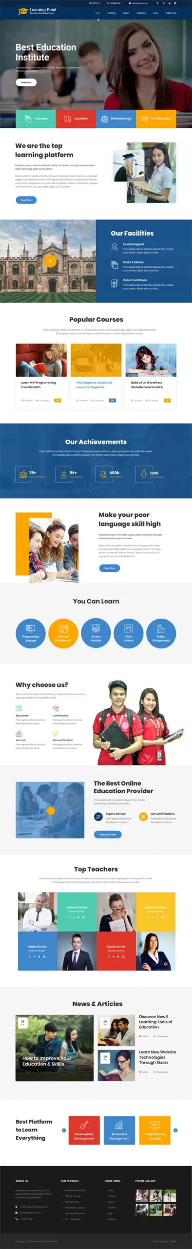 Wordpress theme for learning